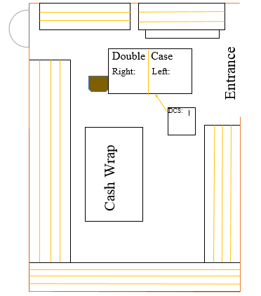 Floor plan scale down using the original architecture blueprints. Created for daily cycle count.