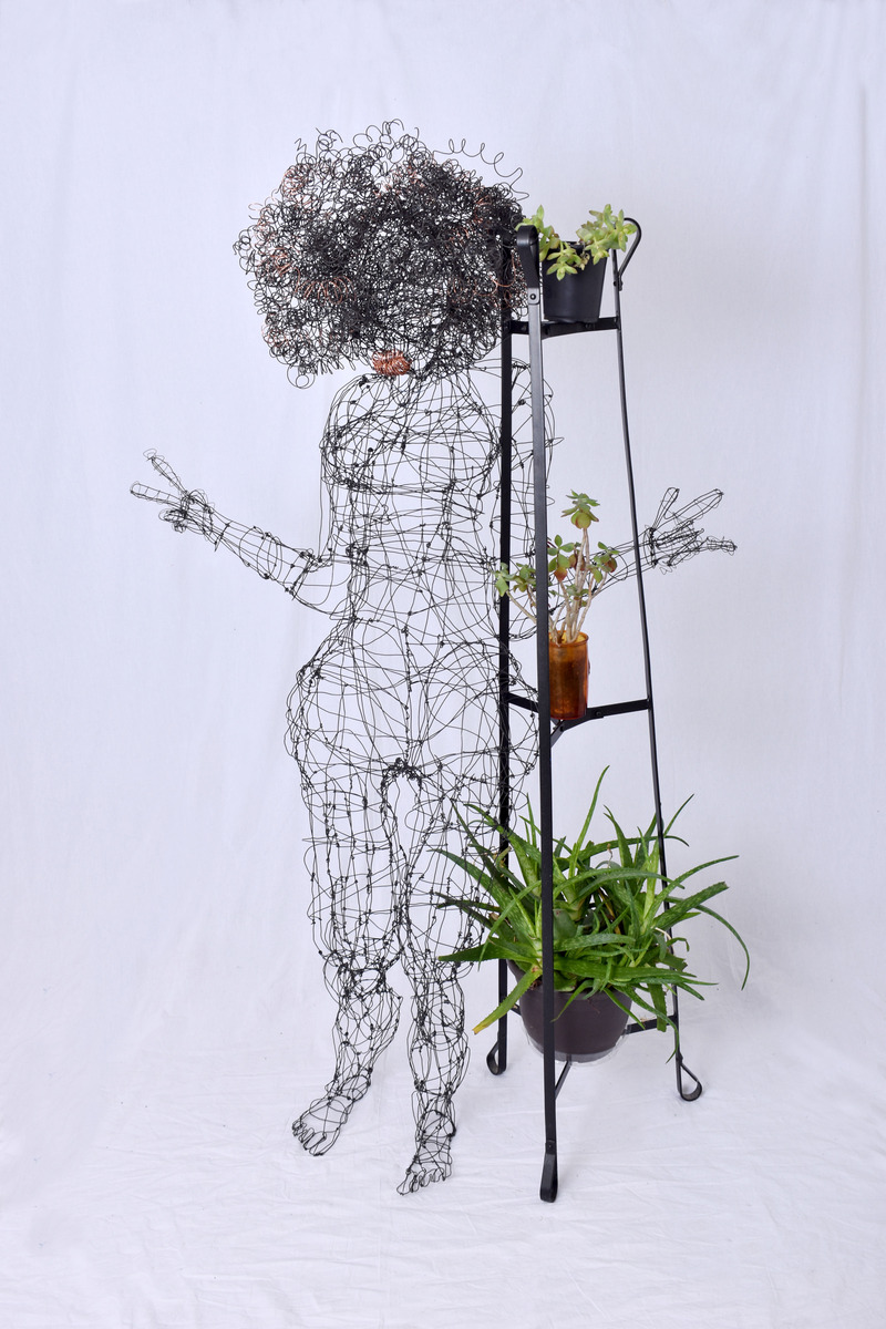 Student: Samantha Myers
                Medium AND Materials: Wire, Plants, and Plant Stand
                Dimensions: 