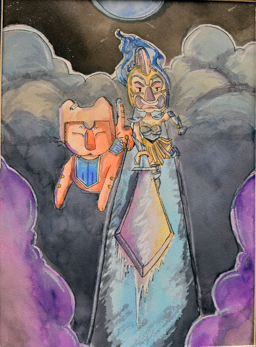 Student:  Danielle Burden
       Medium:  Watercolor, Micron Pen, Pastel Pencil
       Dimensions:  12