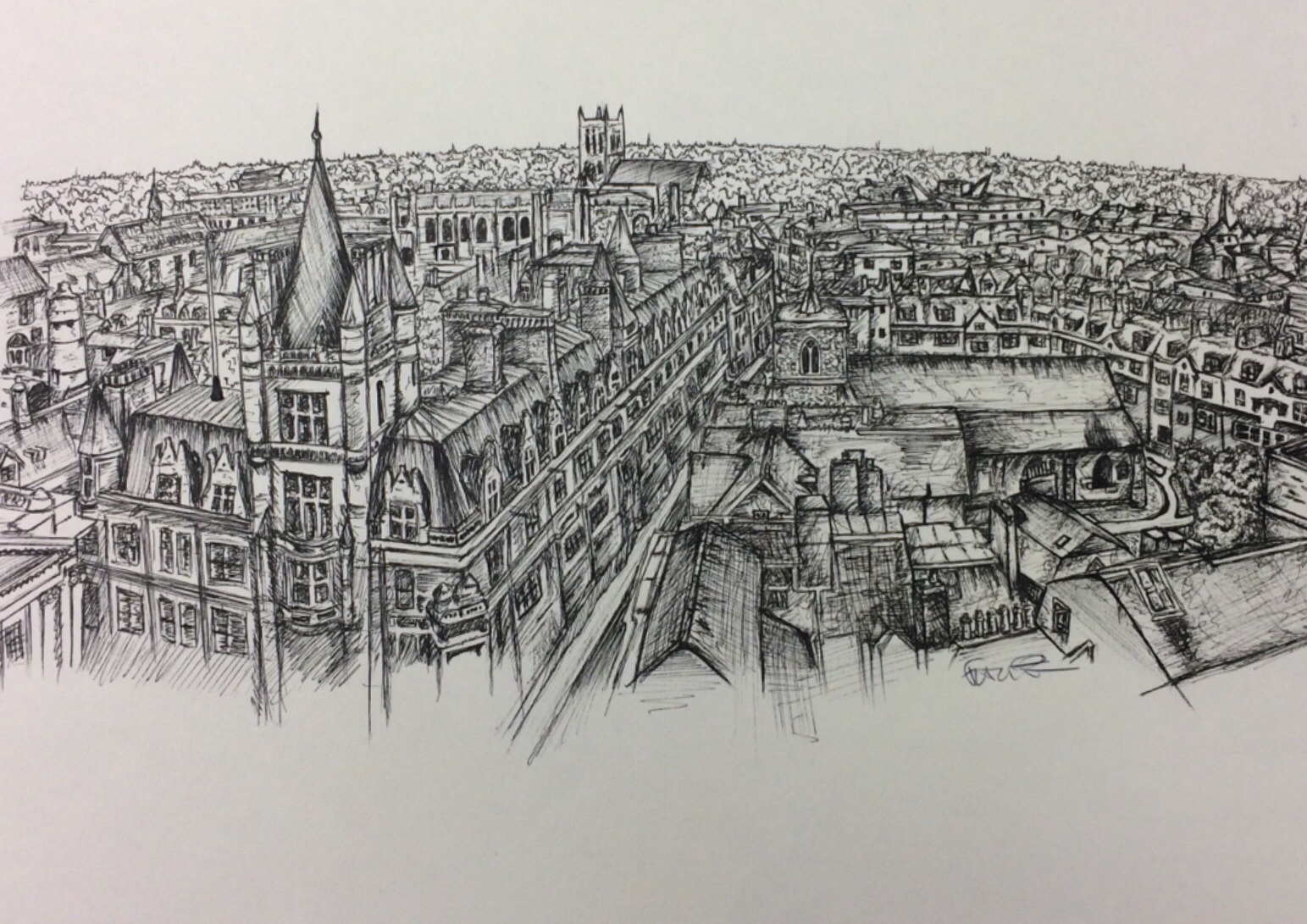 Pen and ink