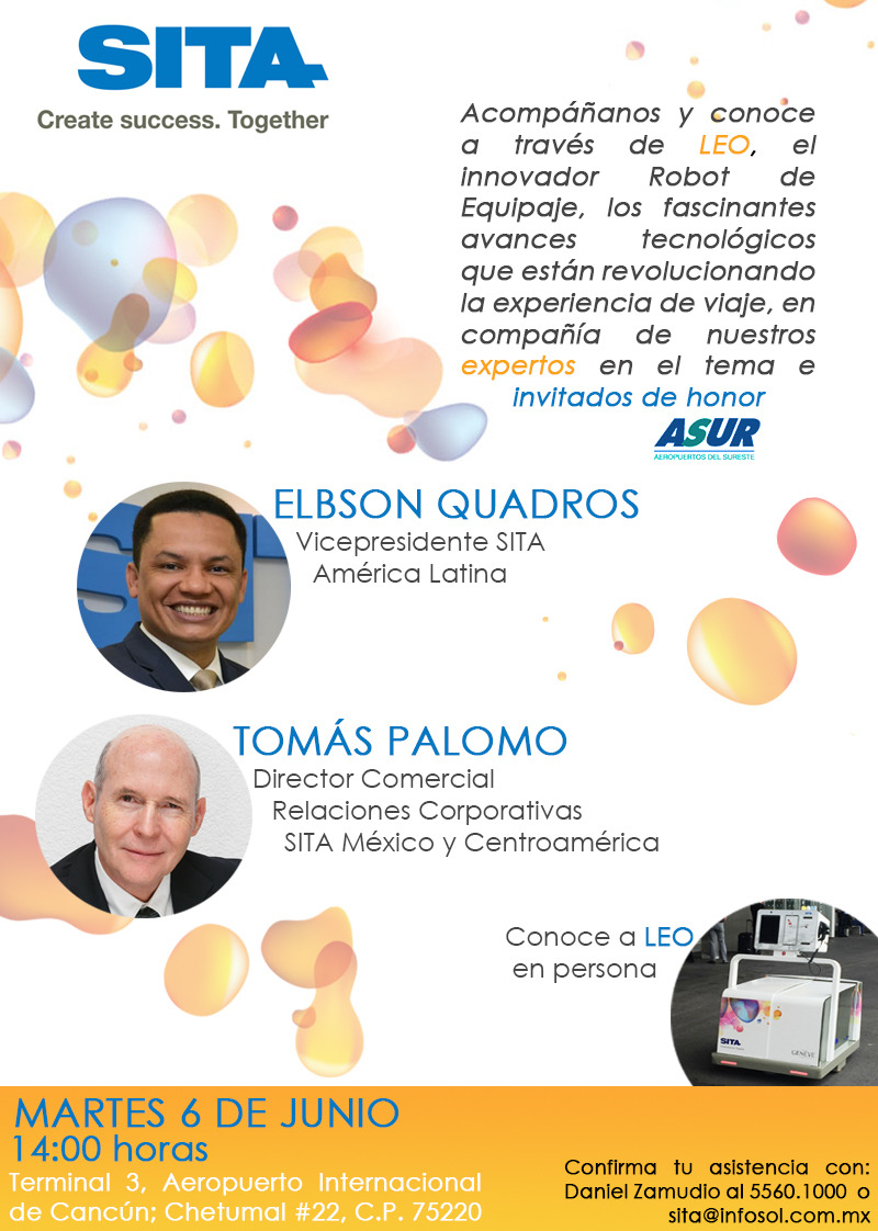 Invitación para la empresa SITA para evento en el Aeropuerto de la Ciudad de México
