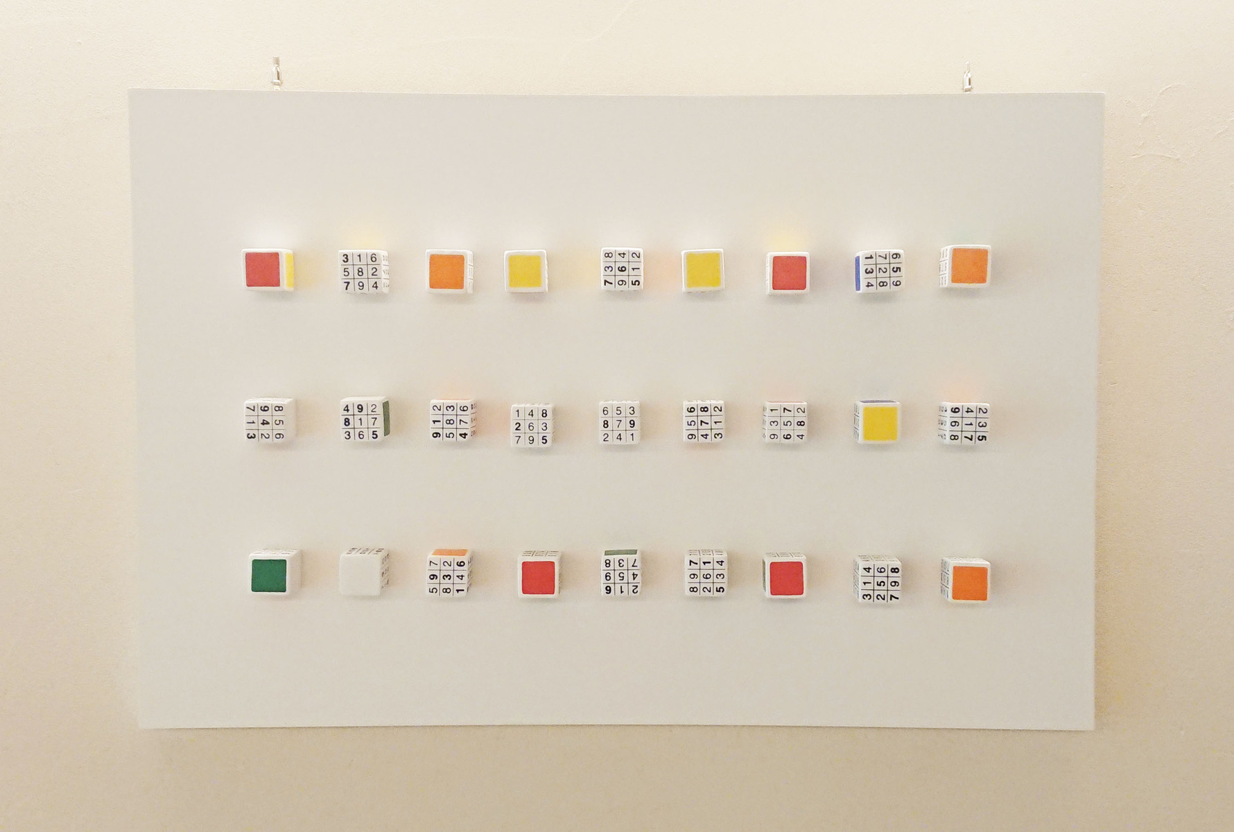 Painted styrofoam on board, 35