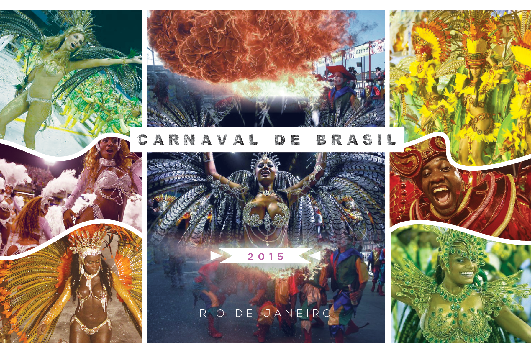 A postcard created to embody the spirit of the world-renowned Brazilian Carnaval