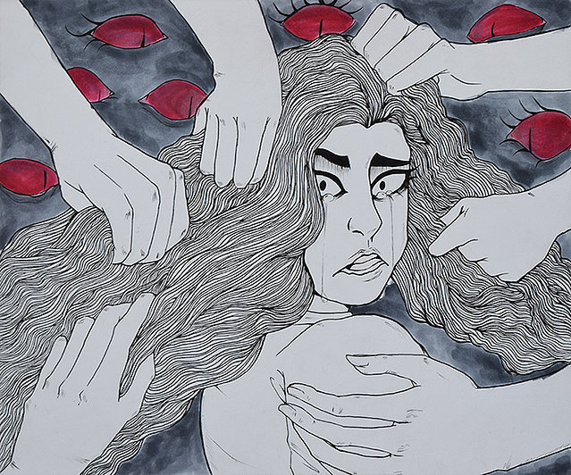 Student: Analisa Bonizzi
              Medium AND Materials: Pen and Ink, and Marker on paper 
              Dimensions: 10