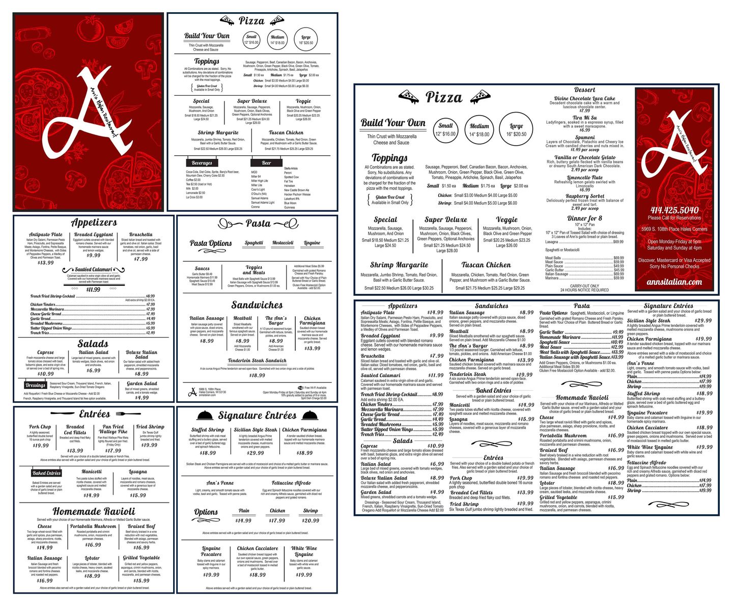 Ann's Italian Restaurant Nicole Esche's Graphic Design