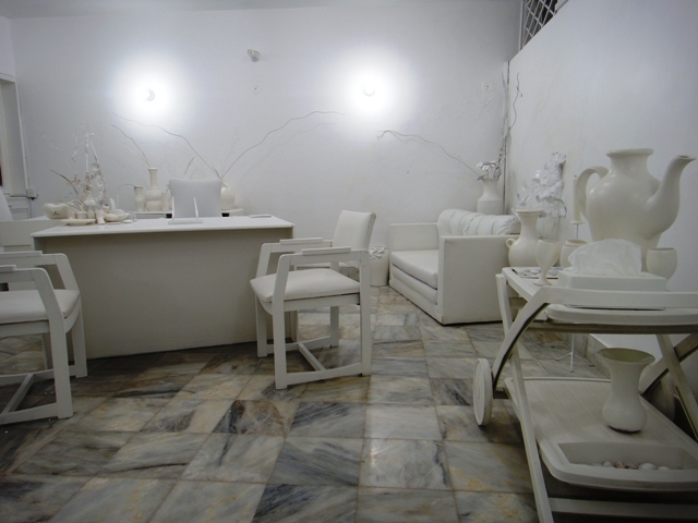 In this project all the existing old furniture was retained and the interior was transformed by using white paint and white leatherite which resulted in huge cost savings with the grace of Allah taala