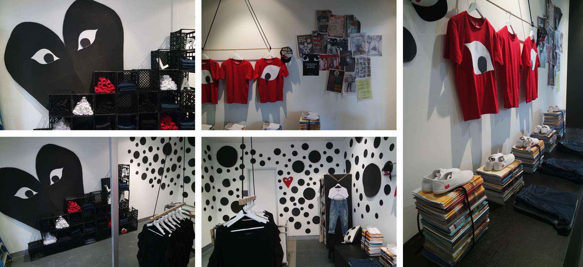 Images of the pop up shop installed